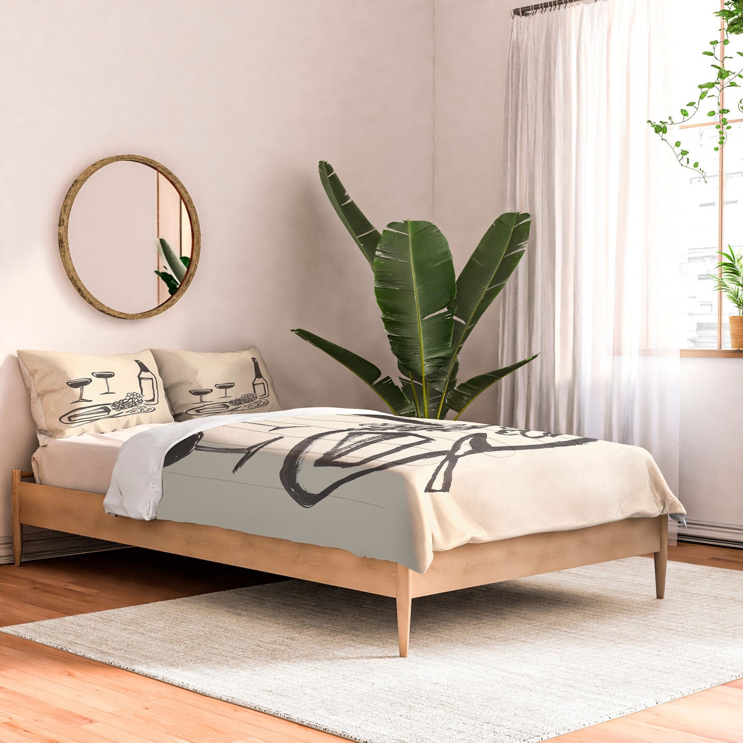 Intemporalis Wine and Cheese Aperitivo BW Comforter