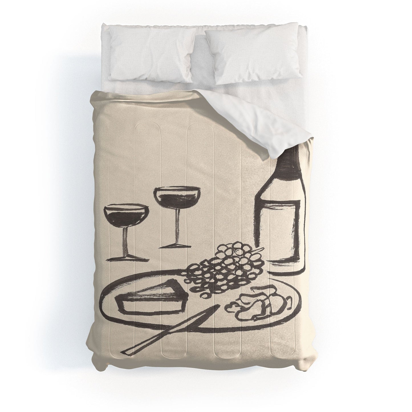 Intemporalis Wine and Cheese Aperitivo BW Comforter