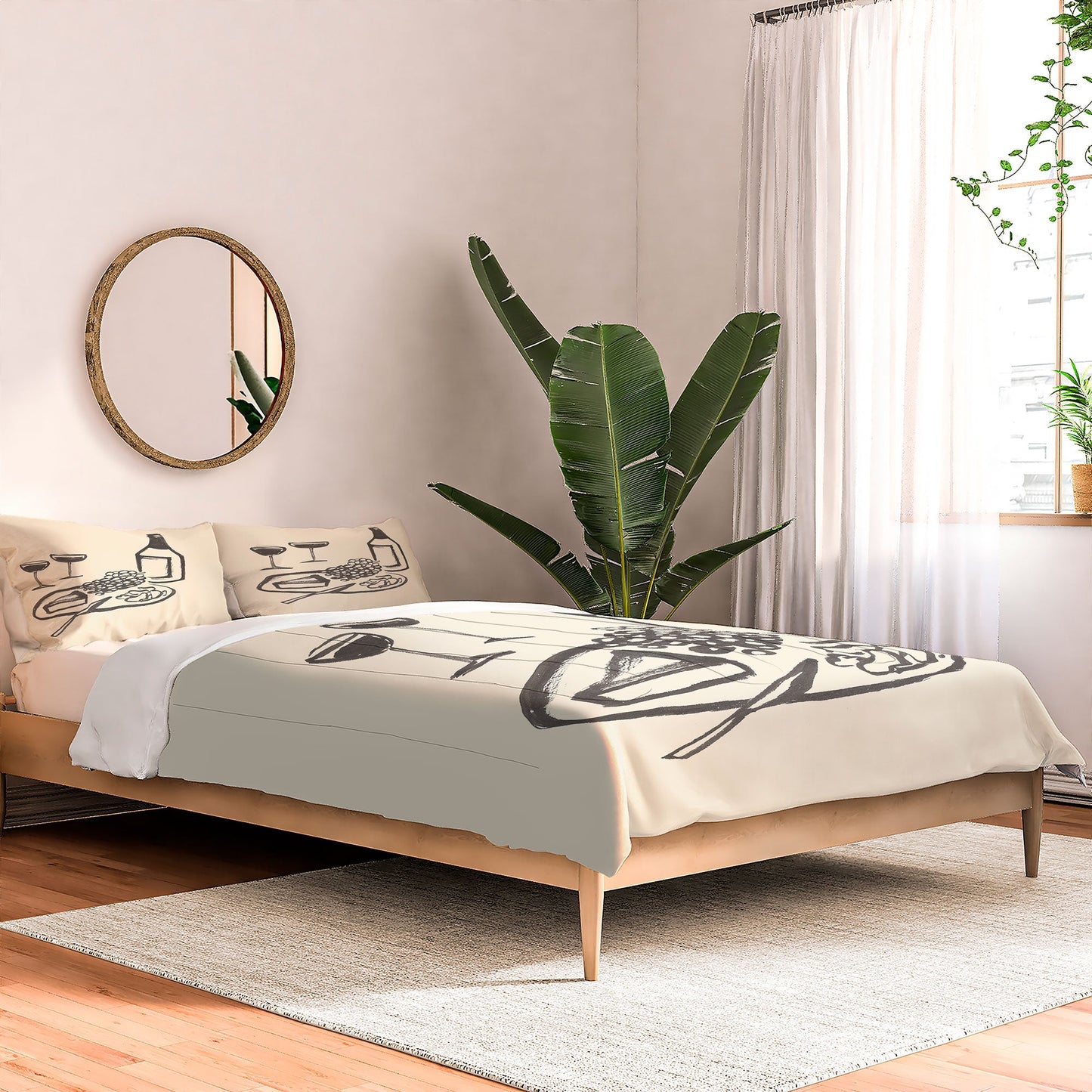 Intemporalis Wine and Cheese Aperitivo BW Comforter