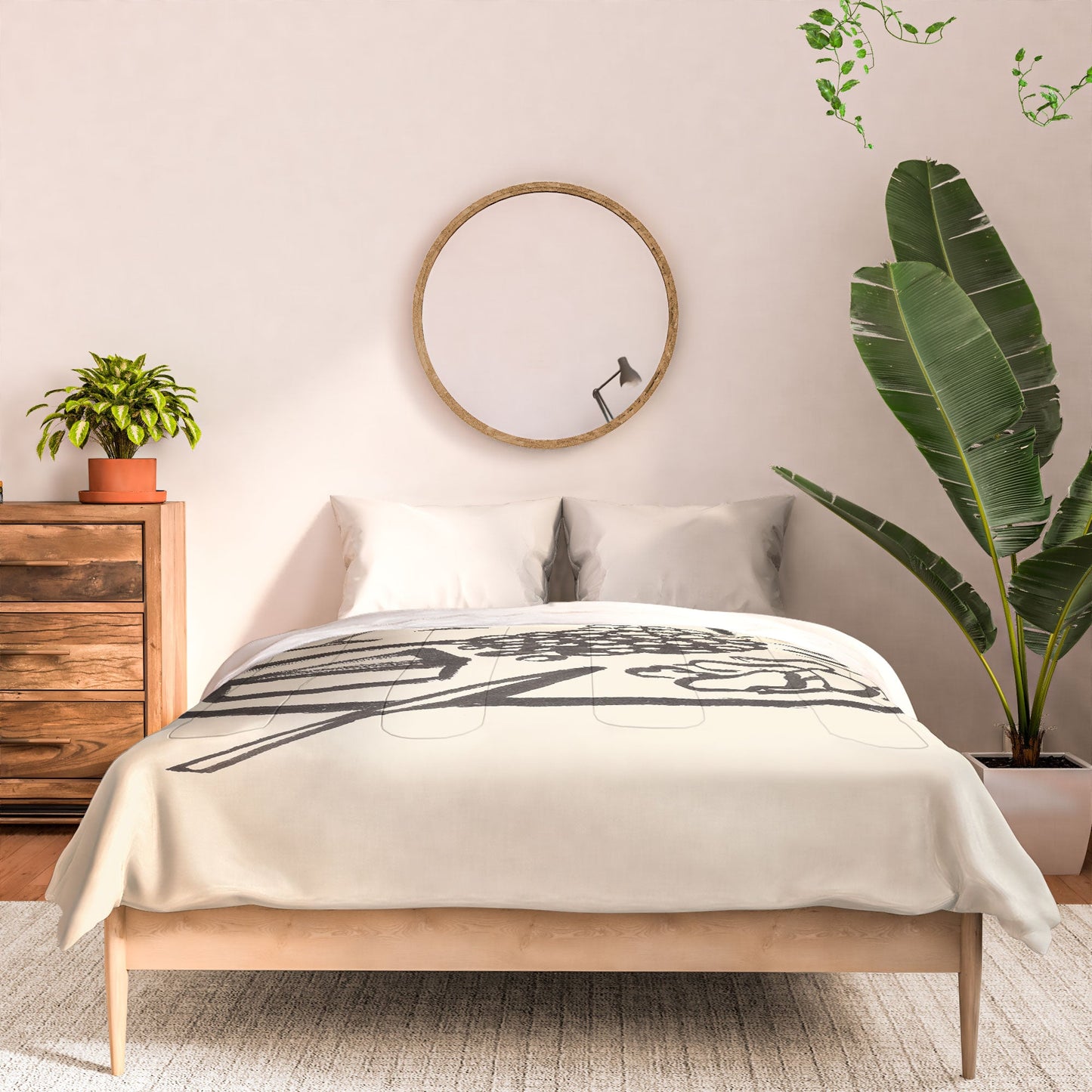 Intemporalis Wine and Cheese Aperitivo BW Comforter