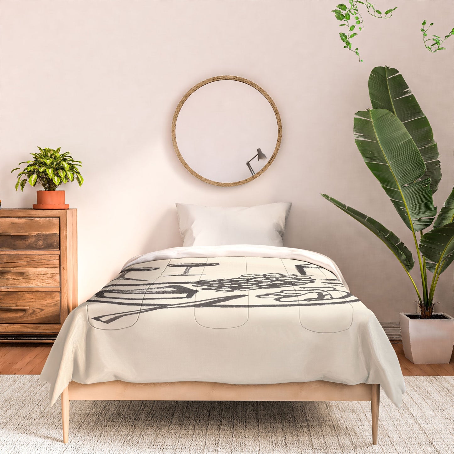 Intemporalis Wine and Cheese Aperitivo BW Comforter