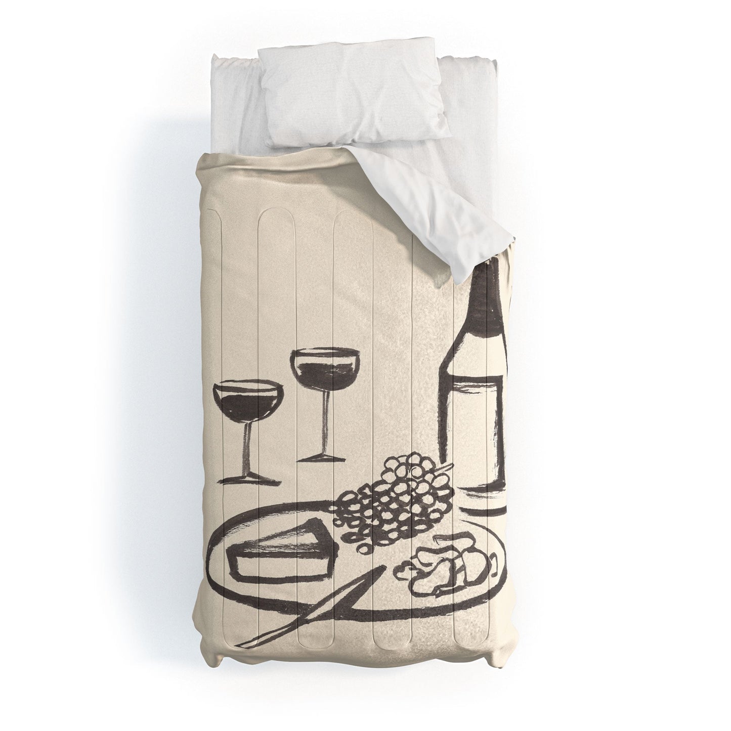 Intemporalis Wine and Cheese Aperitivo BW Comforter