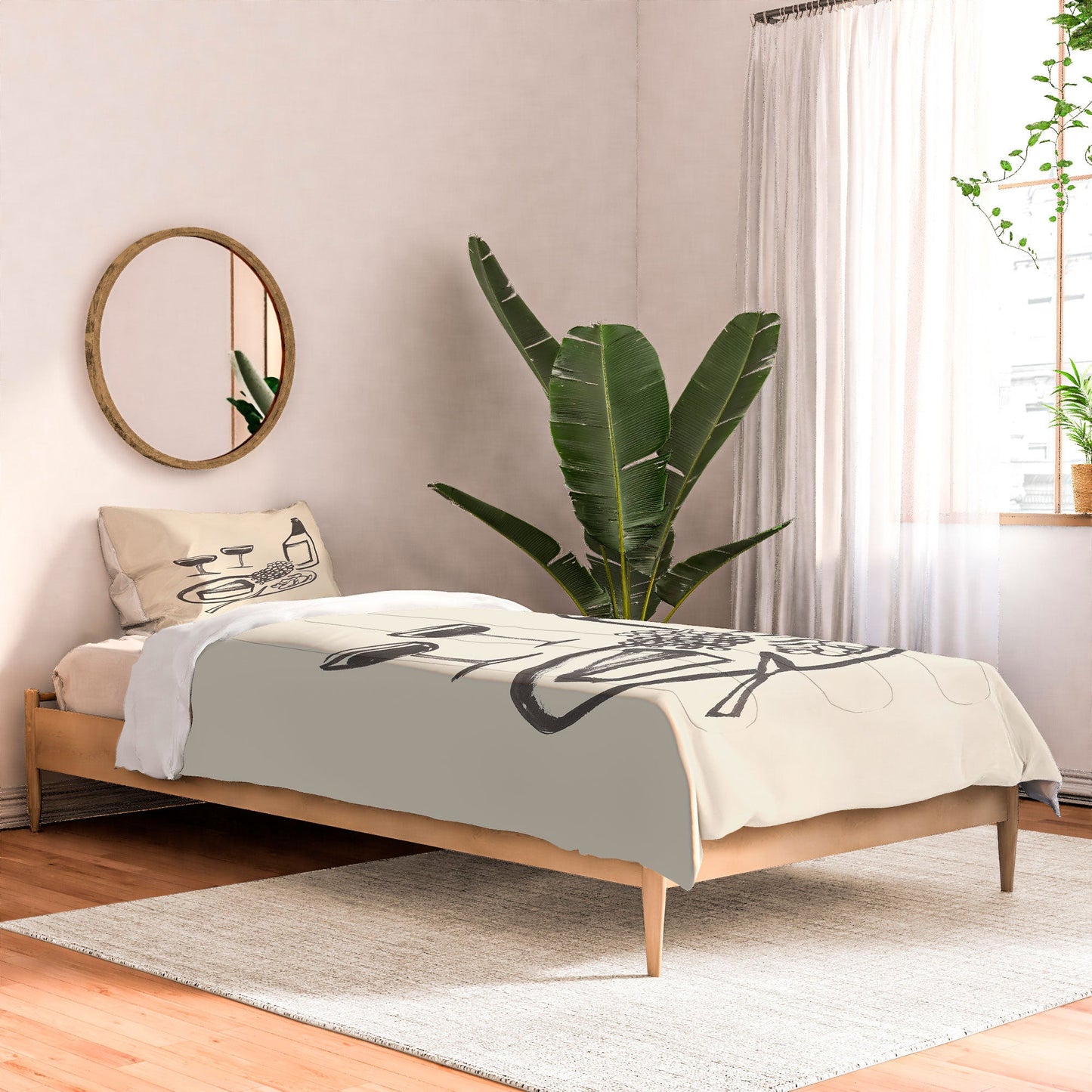 Intemporalis Wine and Cheese Aperitivo BW Comforter