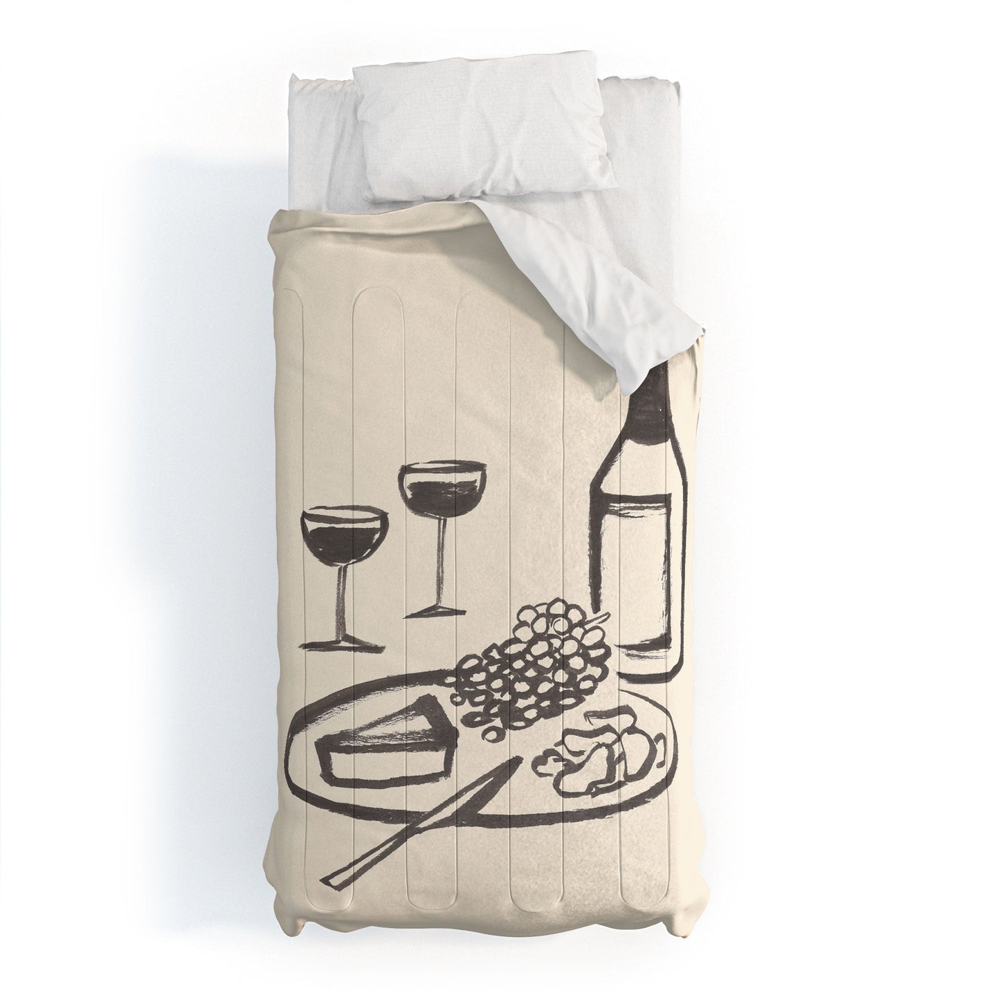 Intemporalis Wine and Cheese Aperitivo BW Comforter