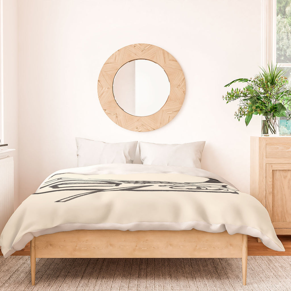 Intemporalis Wine and Cheese Aperitivo BW Duvet Cover