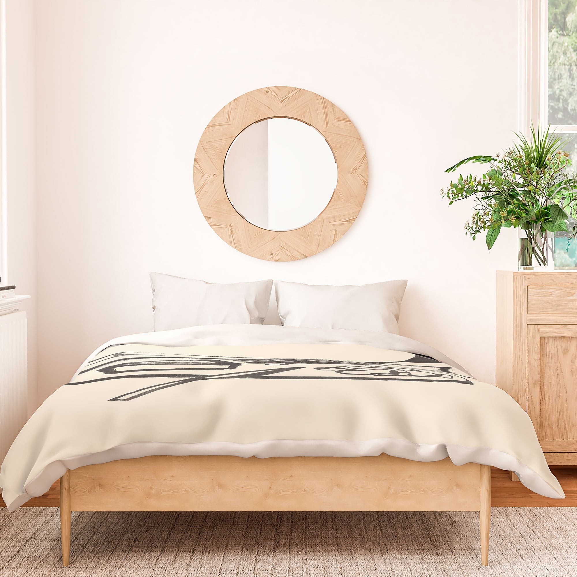 Intemporalis Wine and Cheese Aperitivo BW Duvet Cover