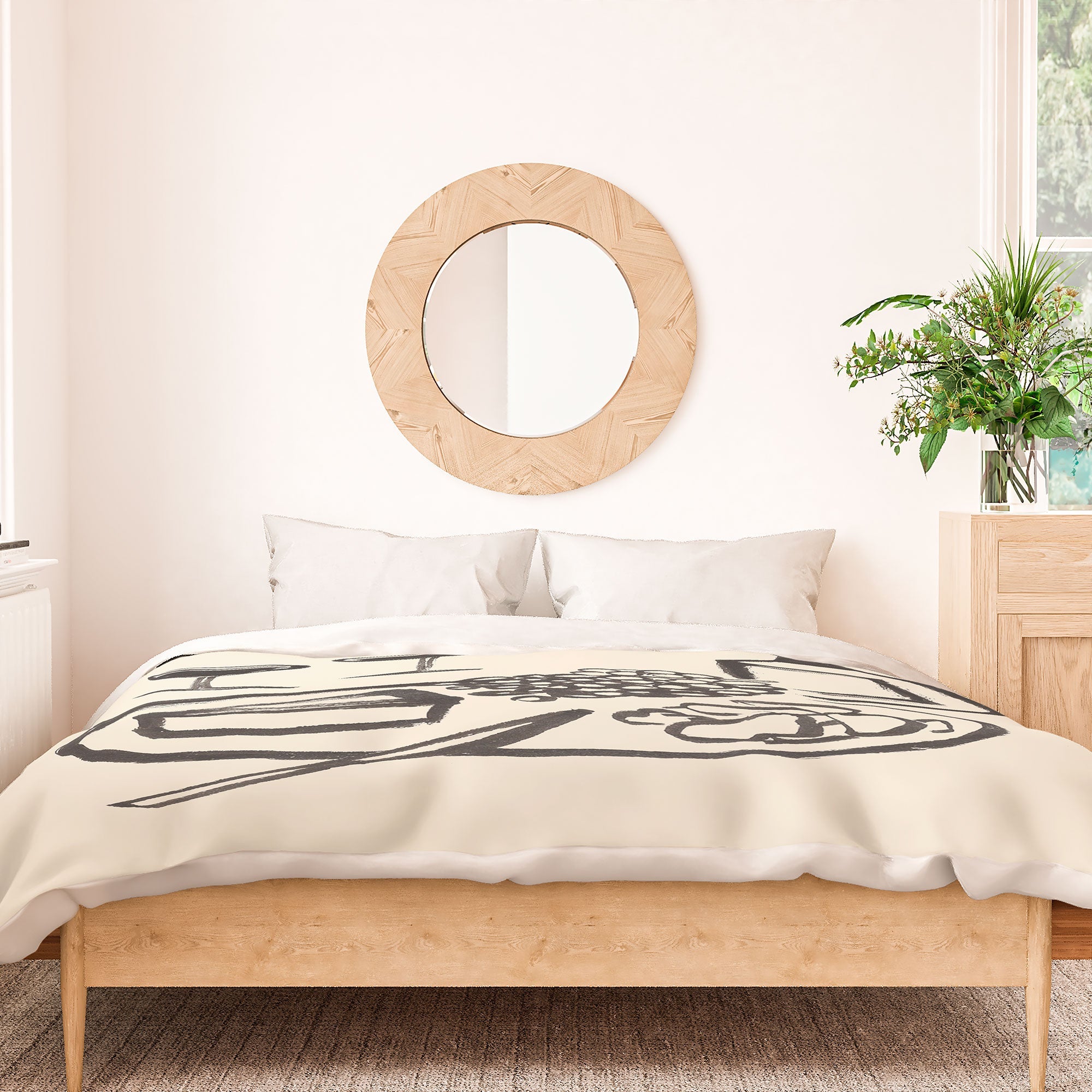 Intemporalis Wine and Cheese Aperitivo BW Duvet Cover