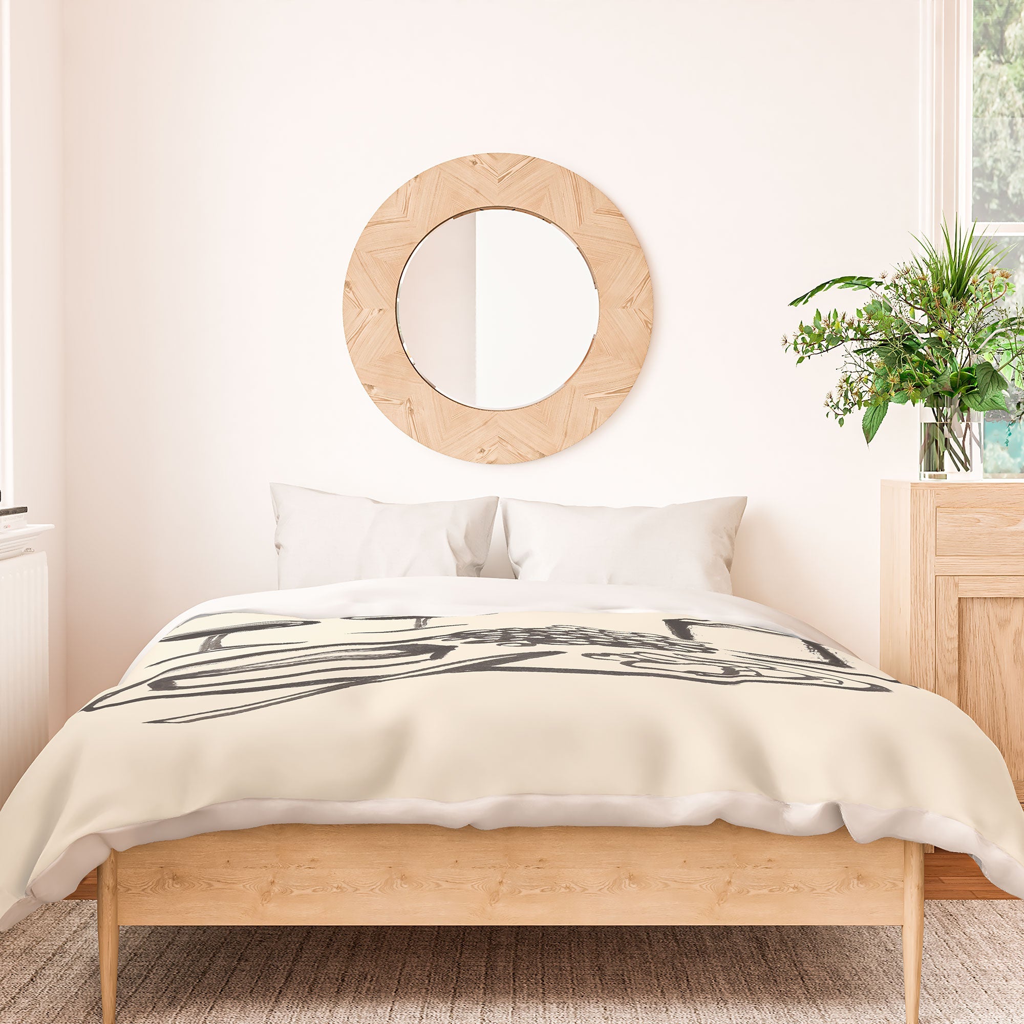 Intemporalis Wine and Cheese Aperitivo BW Duvet Cover