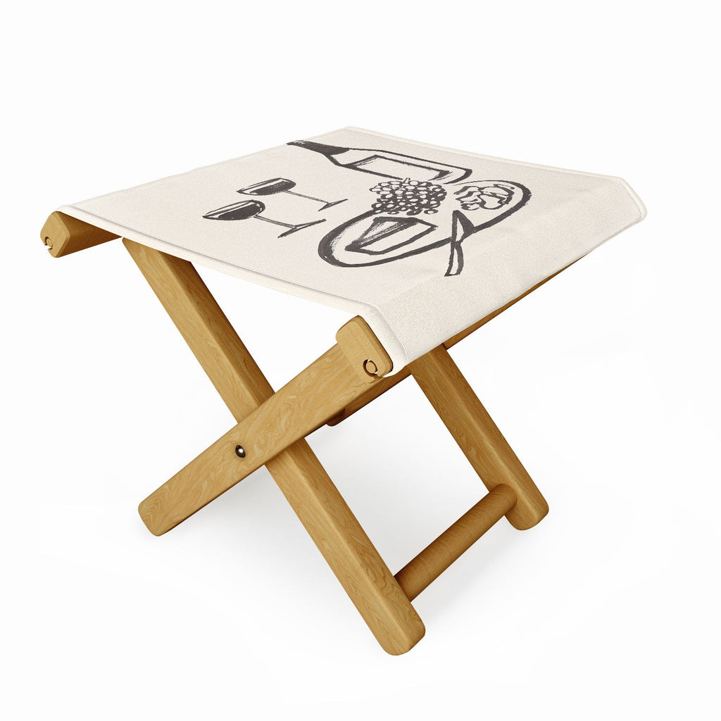 Intemporalis Wine and Cheese Aperitivo BW Folding Stool
