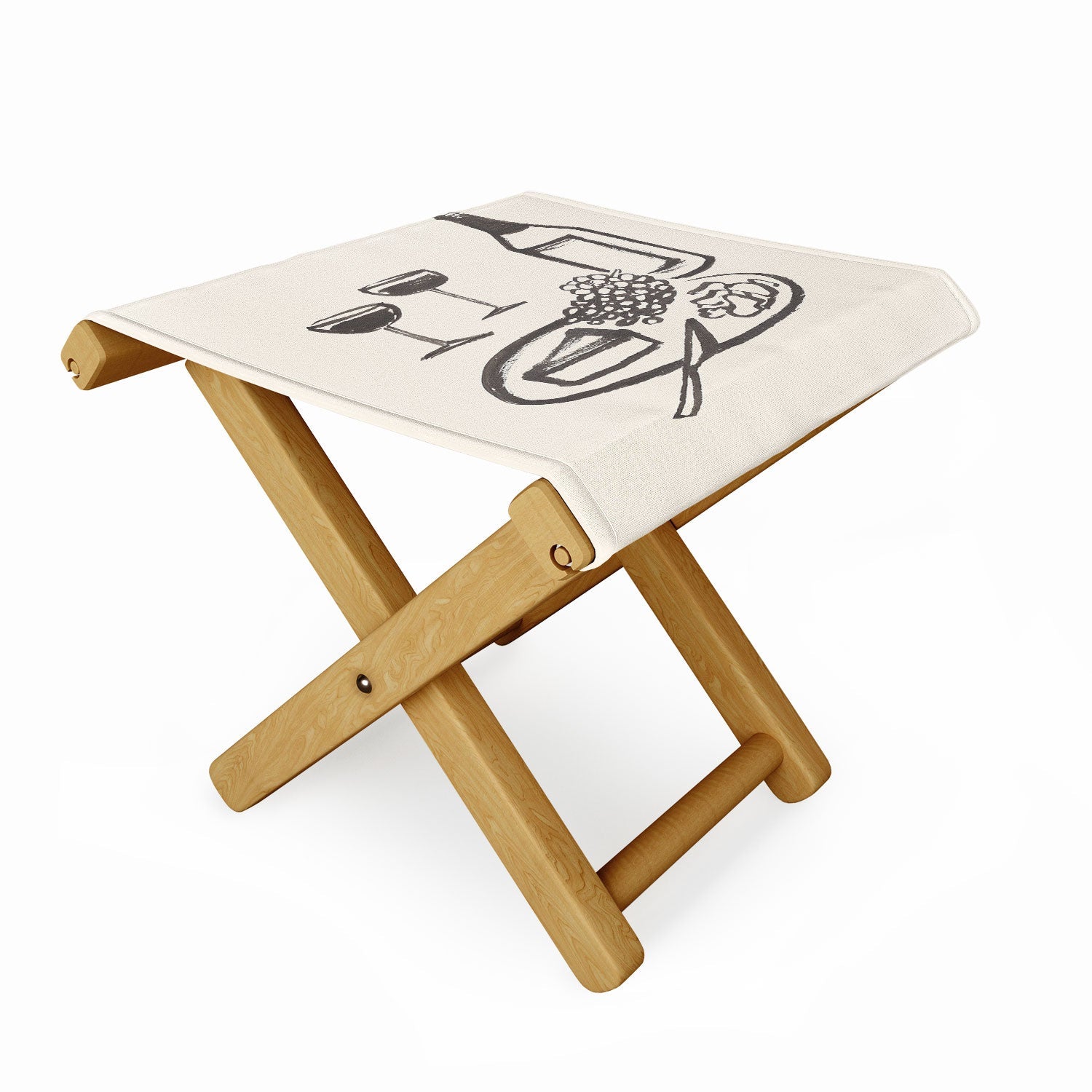 Intemporalis Wine and Cheese Aperitivo BW Folding Stool