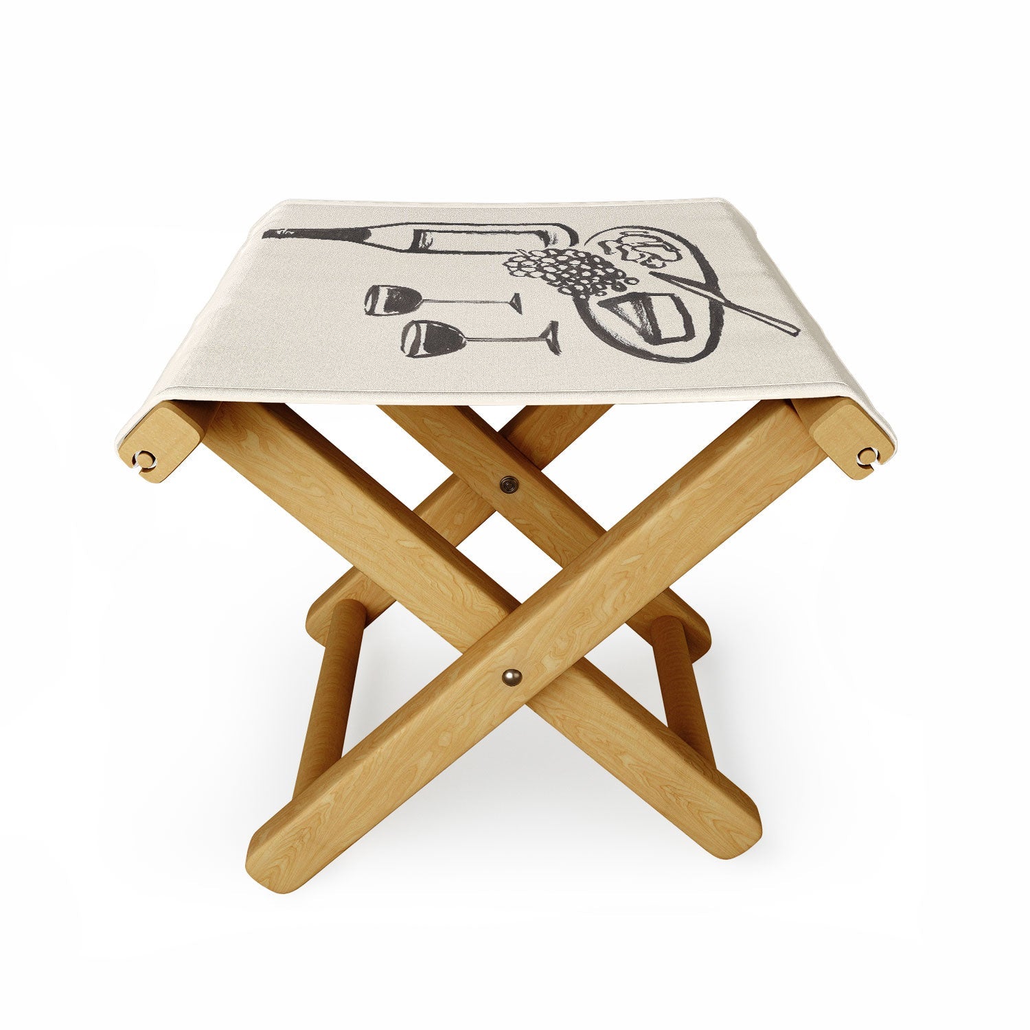 Intemporalis Wine and Cheese Aperitivo BW Folding Stool