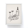 Intemporalis Wine and Cheese Aperitivo BW Framed Mini Art Print