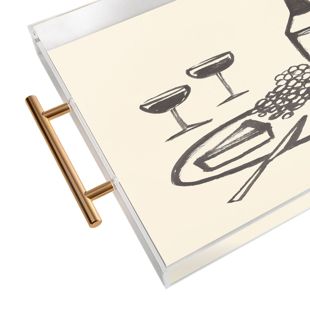 Intemporalis Wine and Cheese Aperitivo BW Acrylic Tray