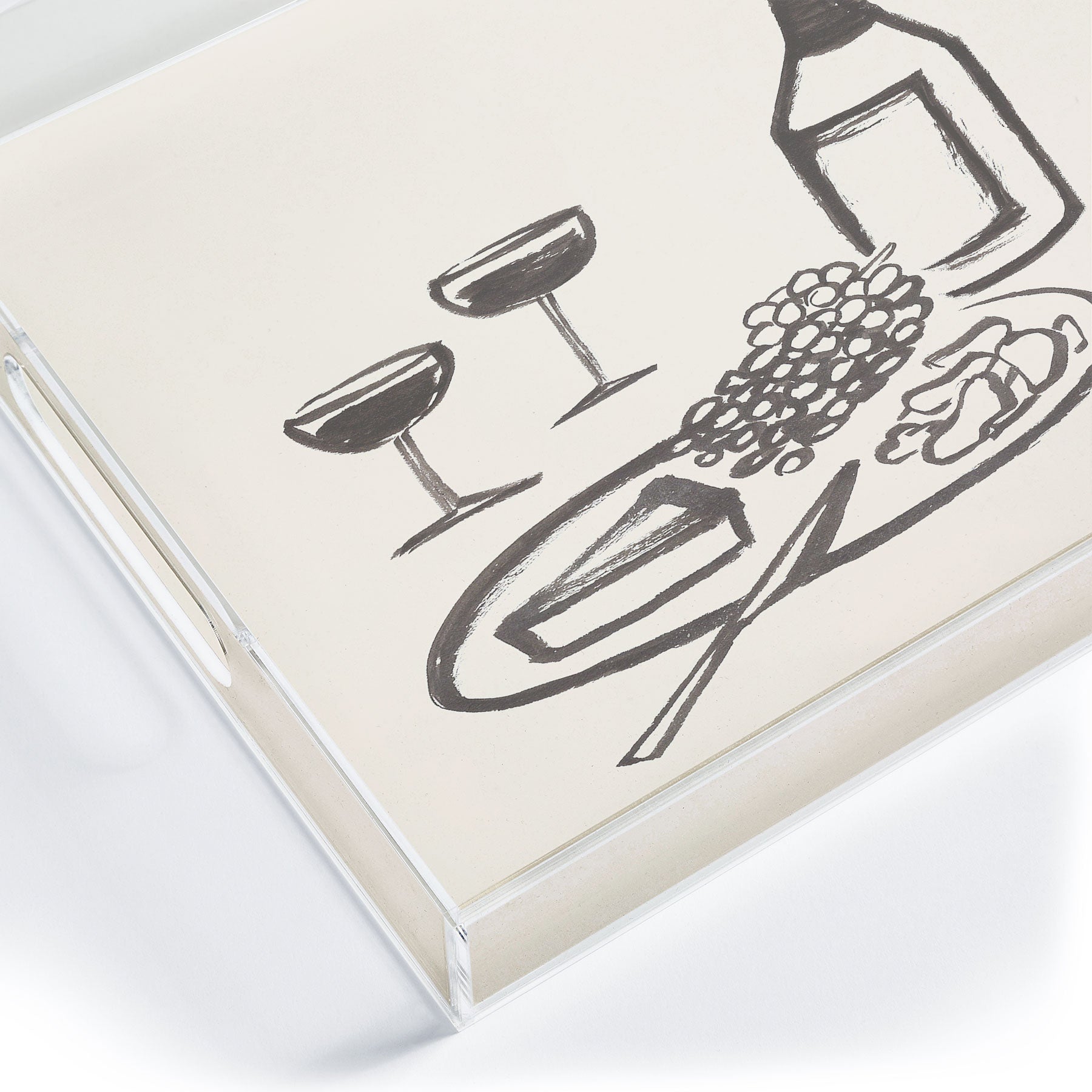 Intemporalis Wine and Cheese Aperitivo BW Acrylic Tray