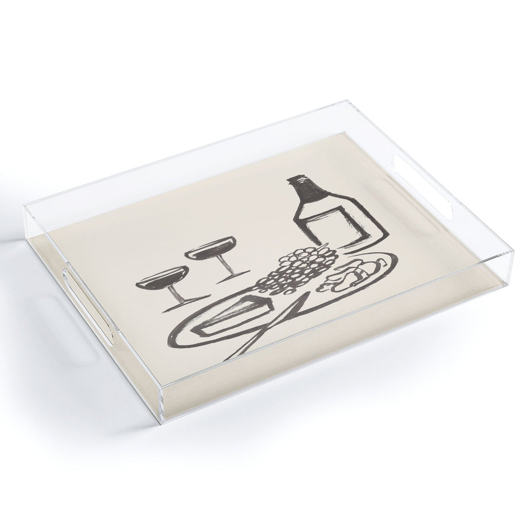Intemporalis Wine and Cheese Aperitivo BW Acrylic Tray