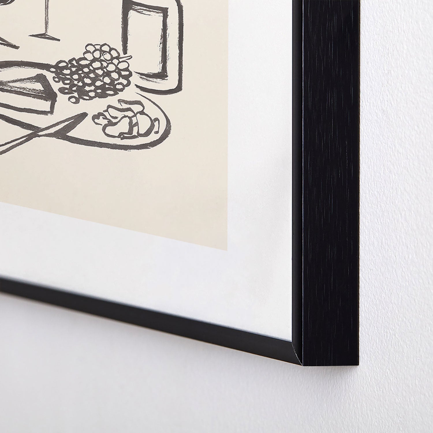 Intemporalis Wine and Cheese Aperitivo BW Metal Framed Art Print