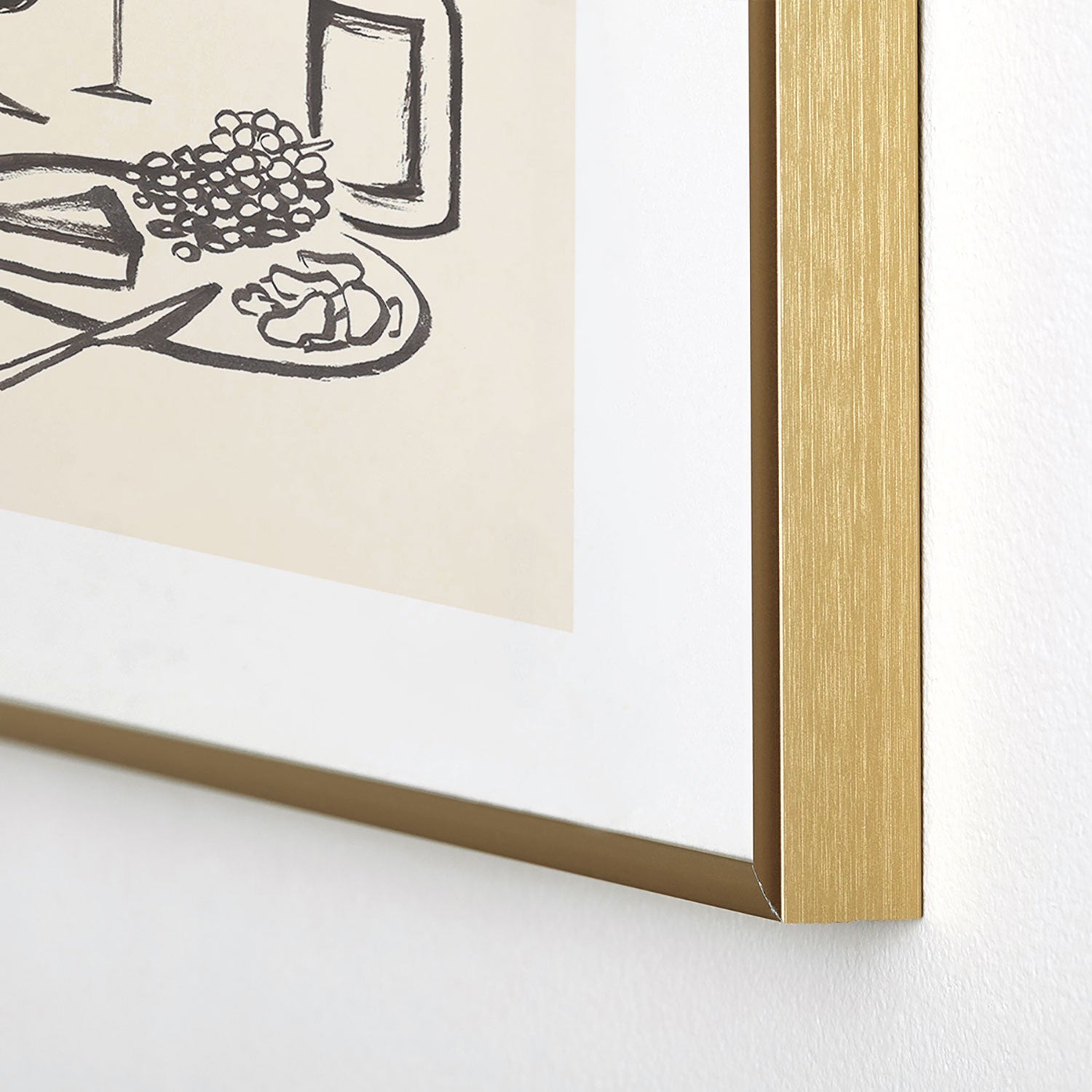 Intemporalis Wine and Cheese Aperitivo BW Metal Framed Art Print