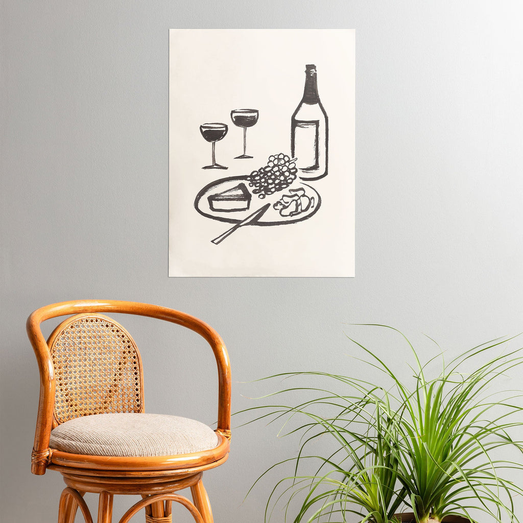 Intemporalis Wine and Cheese Aperitivo BW Poster