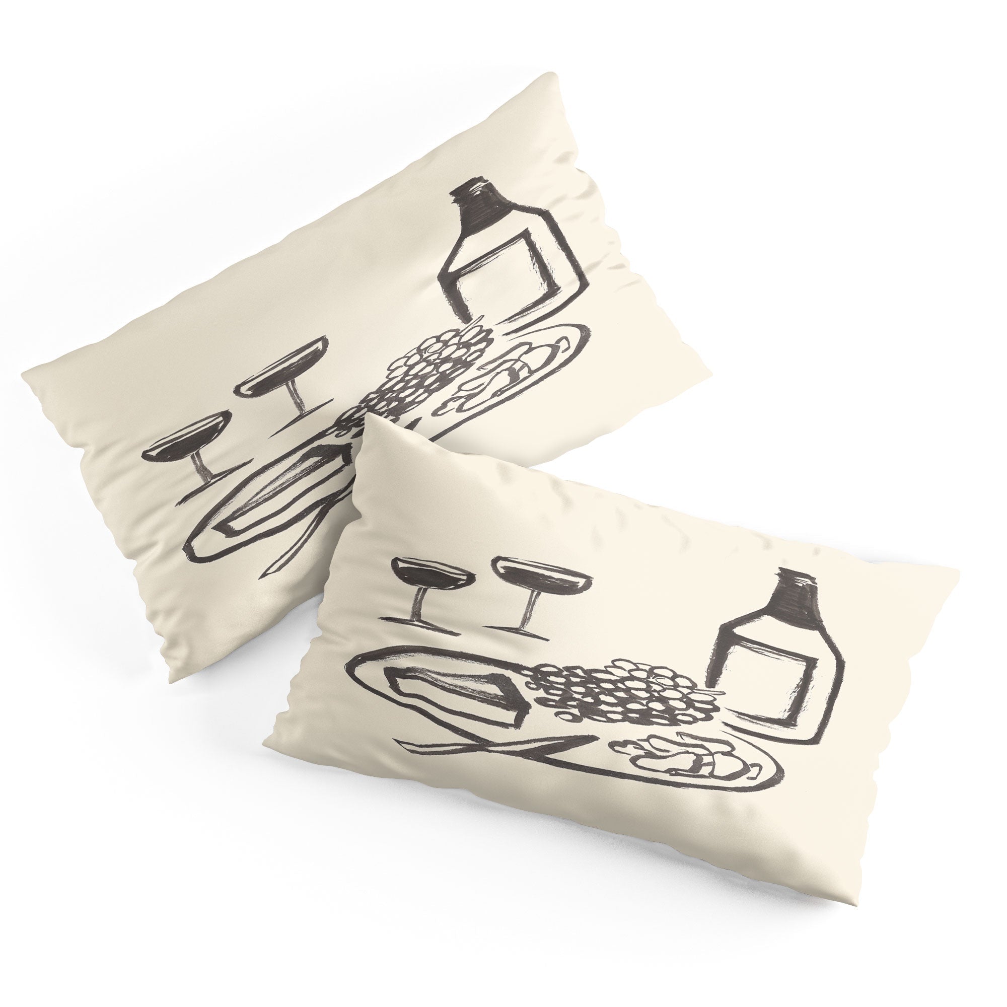 Intemporalis Wine and Cheese Aperitivo BW Pillow Shams
