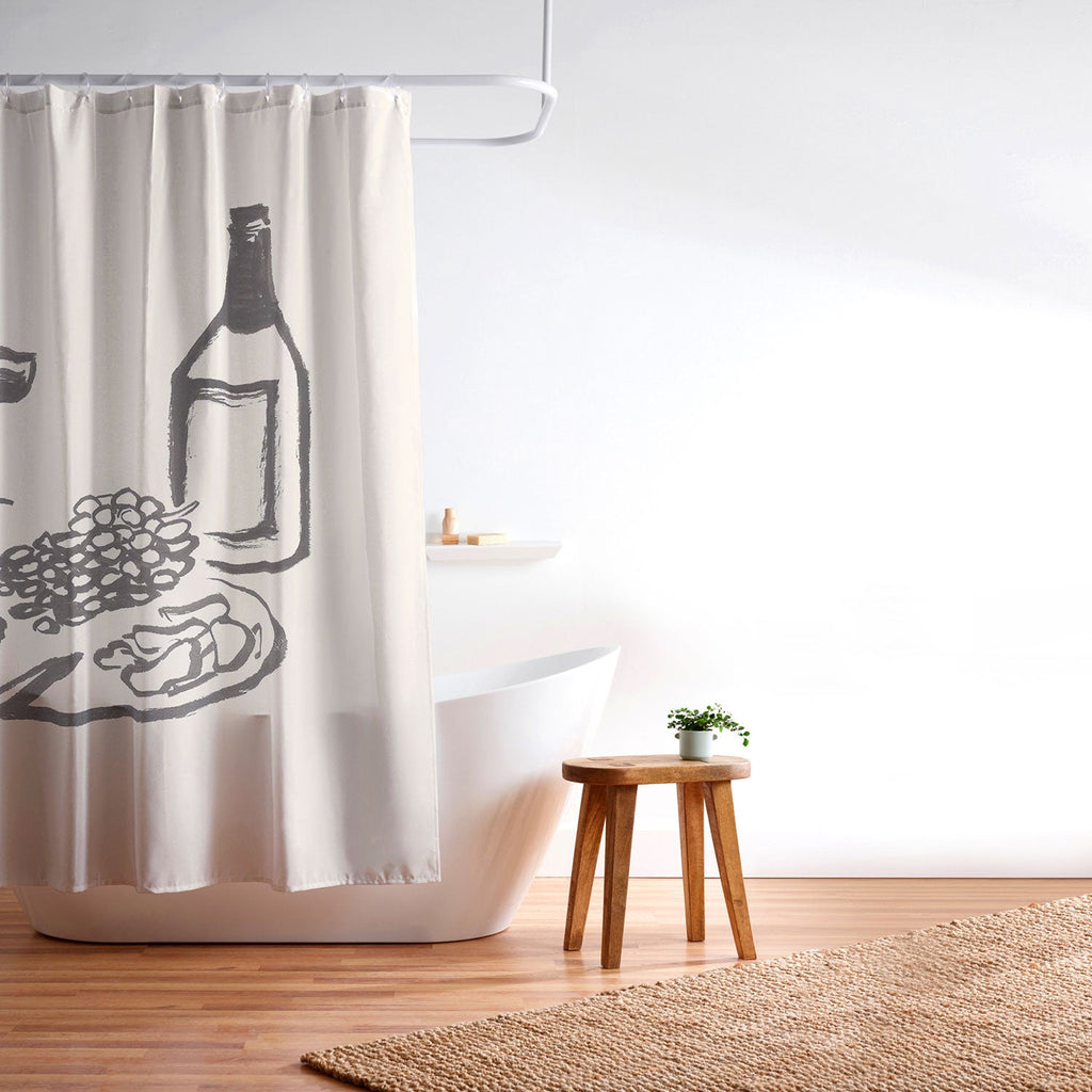 Intemporalis Wine and Cheese Aperitivo BW Shower Curtain