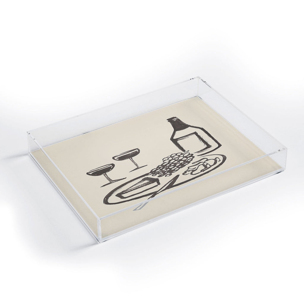 Intemporalis Wine and Cheese Aperitivo BW Acrylic Tray