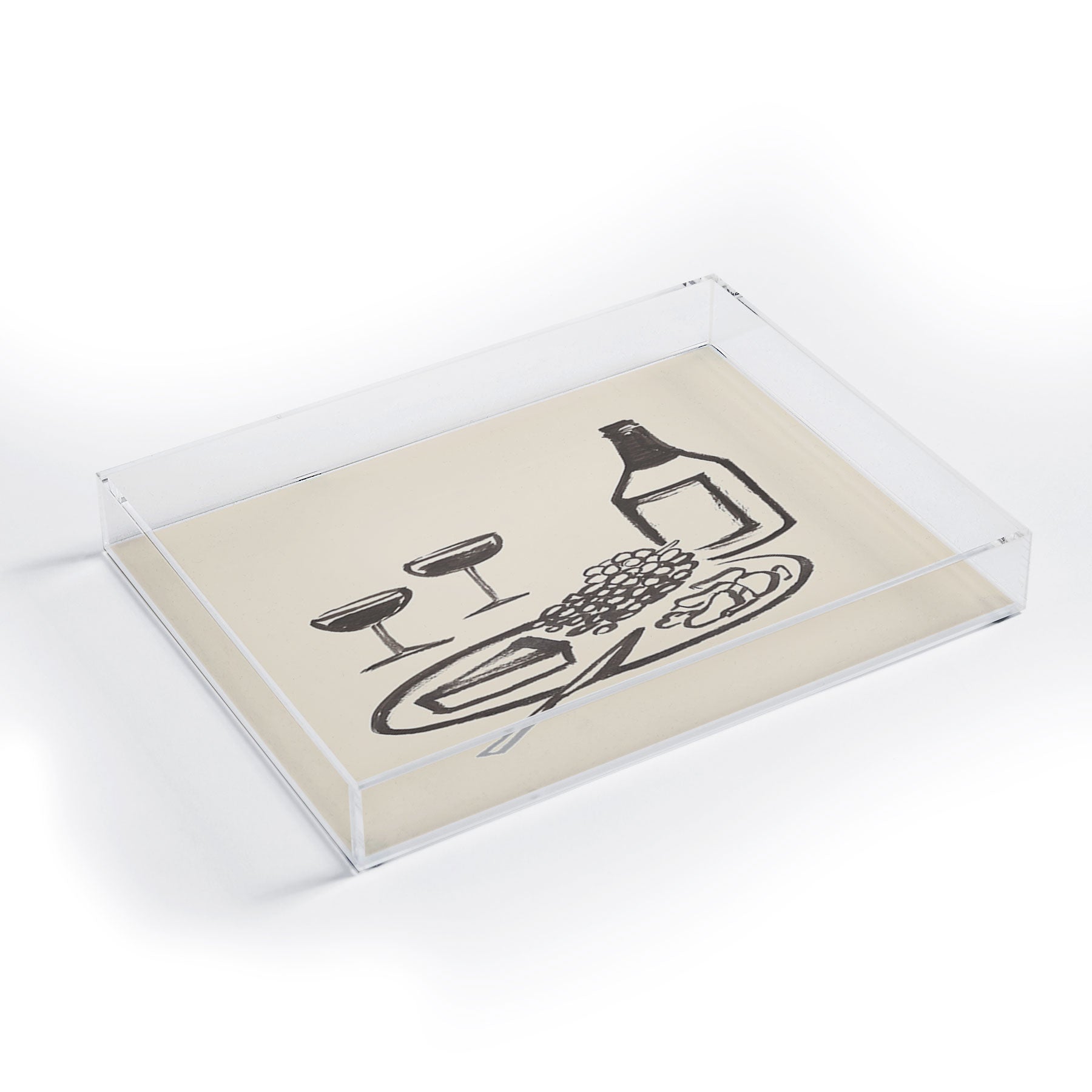 Intemporalis Wine and Cheese Aperitivo BW Acrylic Tray
