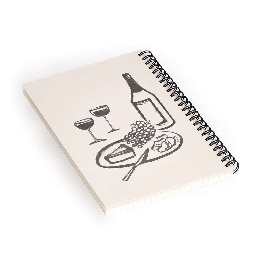 Intemporalis Wine and Cheese Aperitivo BW Spiral Notebook