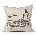Intemporalis Wine and Cheese Aperitivo BW Throw Pillow