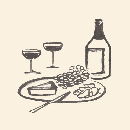 Intemporalis Wine and Cheese Aperitivo BW Shower Curtain
