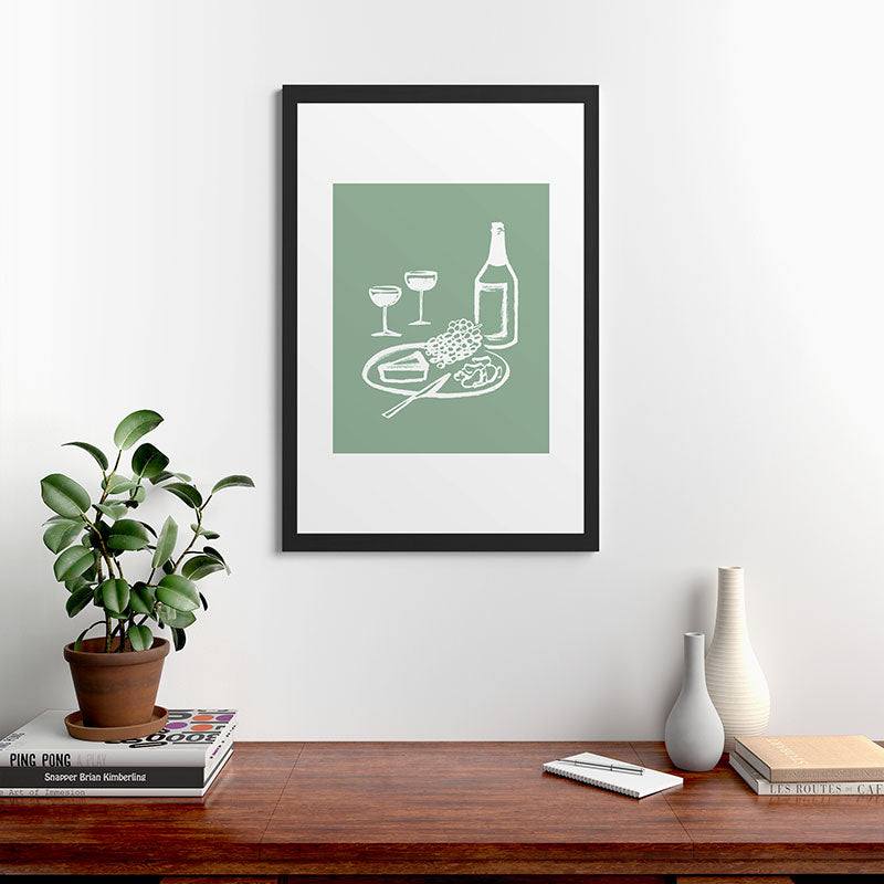 Intemporalis Wine and Cheese Aperitivo Framed Art Print