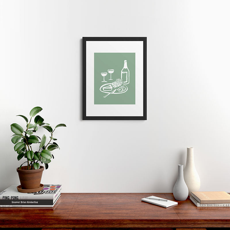 Intemporalis Wine and Cheese Aperitivo Framed Art Print