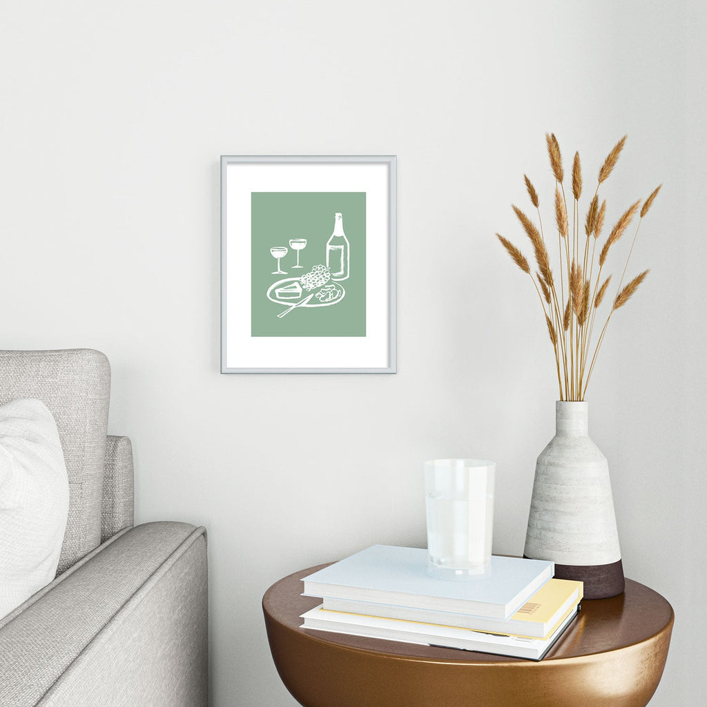 Intemporalis Wine and Cheese Aperitivo Metal Framed Art Print
