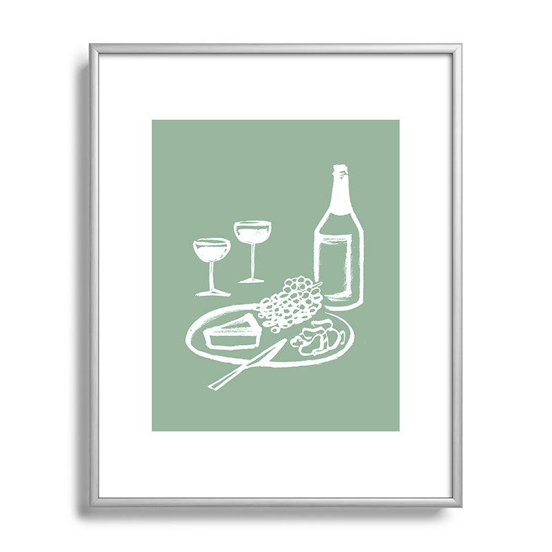 Intemporalis Wine and Cheese Aperitivo Metal Framed Art Print