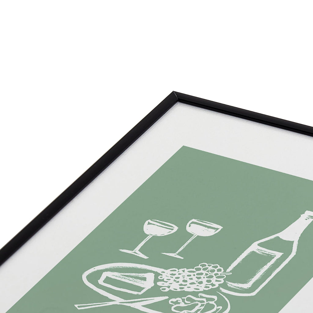 Intemporalis Wine and Cheese Aperitivo Metal Framed Art Print