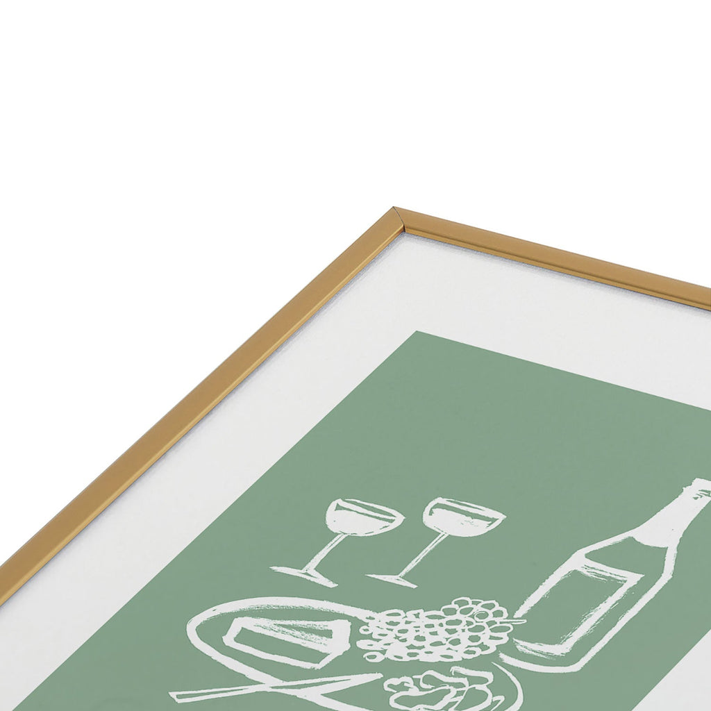 Intemporalis Wine and Cheese Aperitivo Metal Framed Art Print