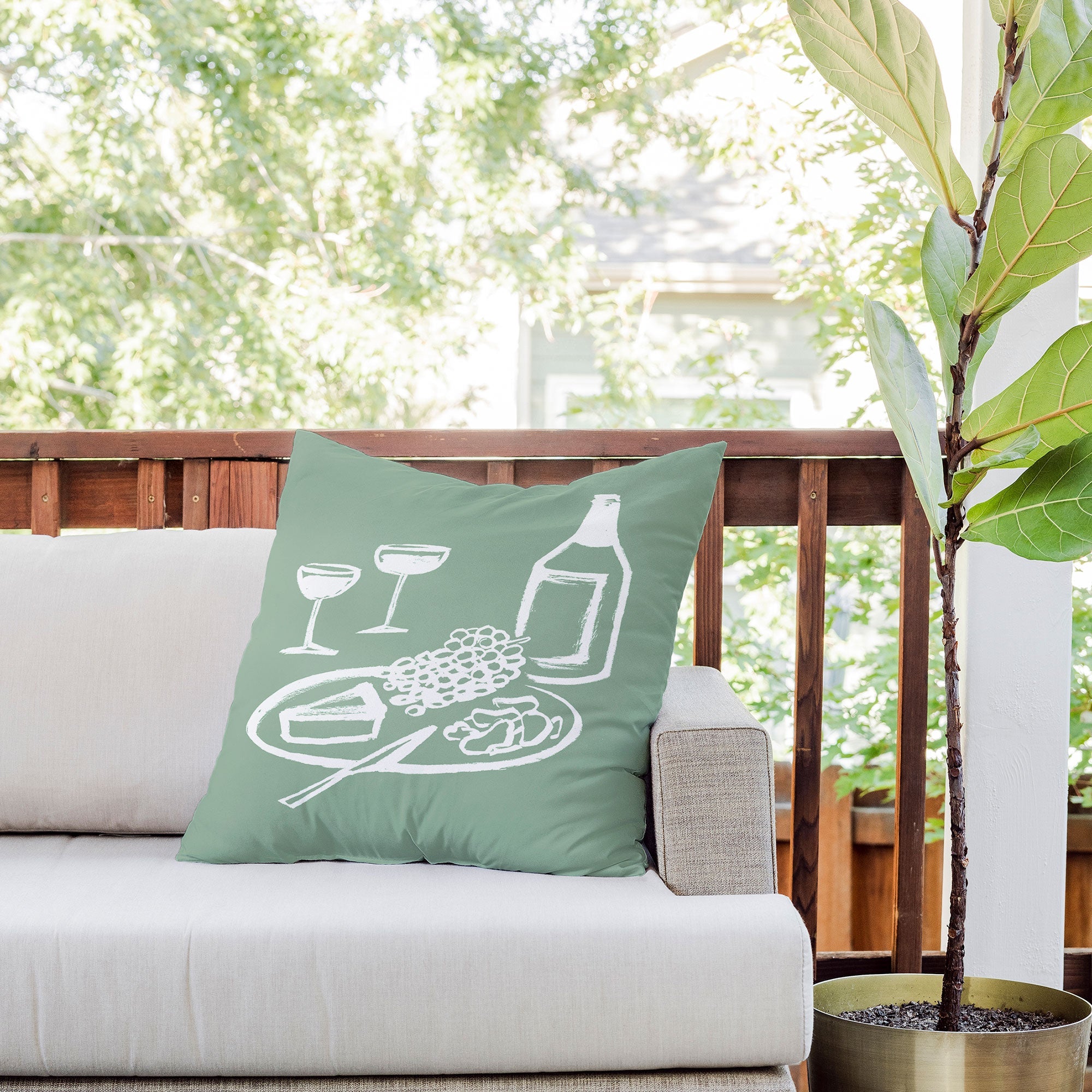 Intemporalis Wine and Cheese Aperitivo Outdoor Throw Pillow