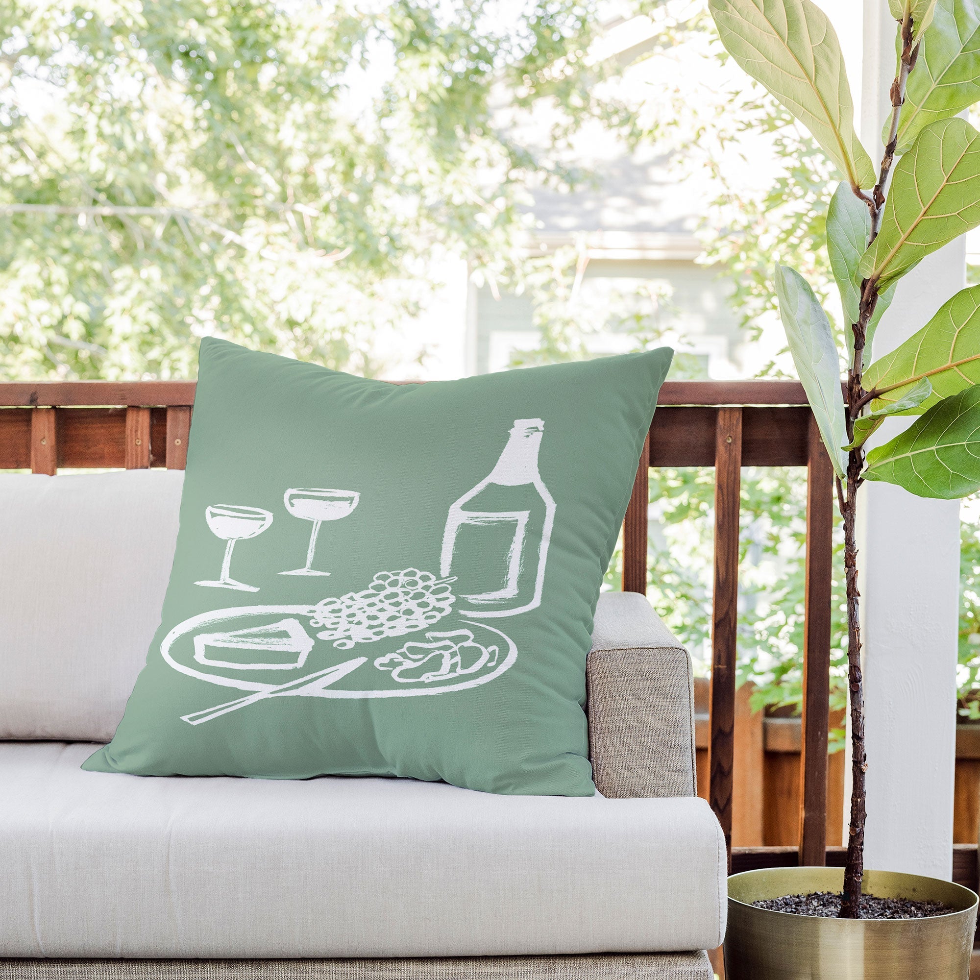 Intemporalis Wine and Cheese Aperitivo Outdoor Throw Pillow
