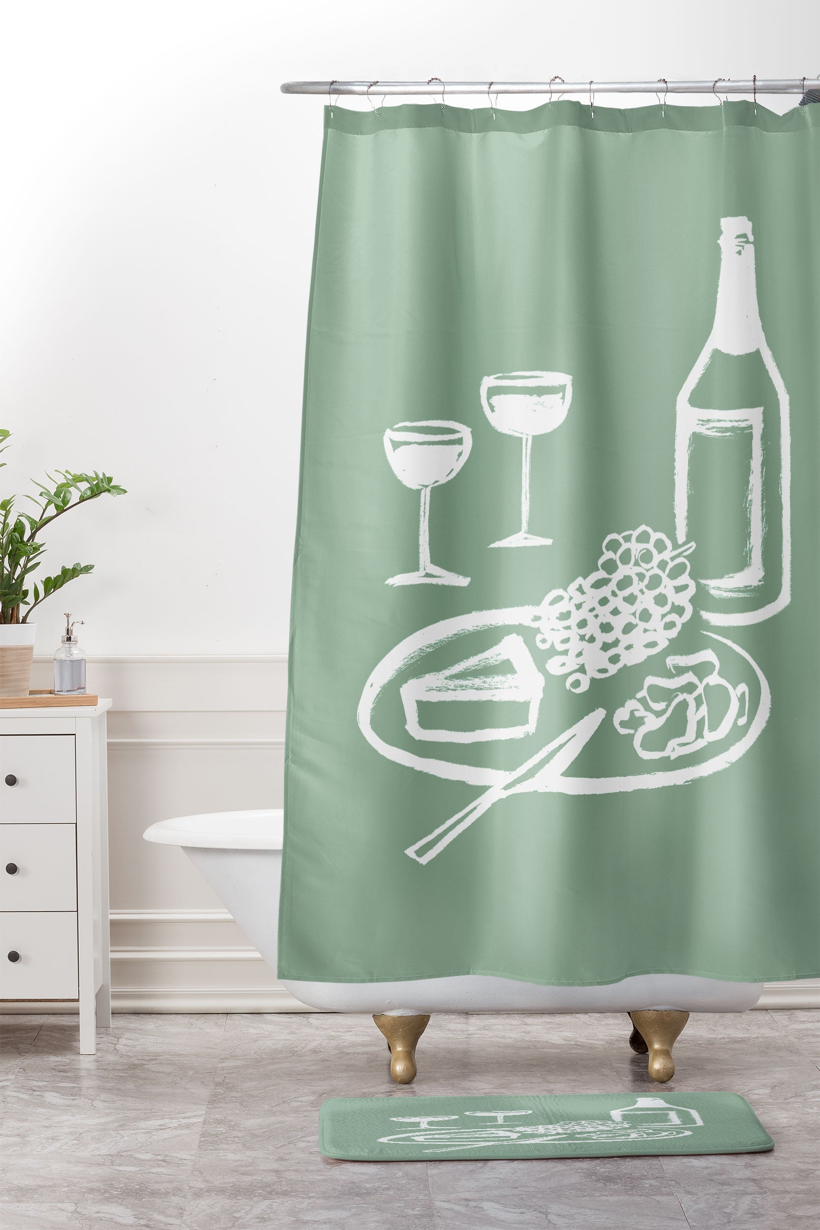 Intemporalis Wine and Cheese Aperitivo Memory Foam Bath Mat