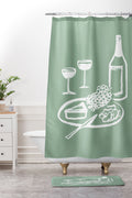 Intemporalis Wine and Cheese Aperitivo Shower Curtain And Mat