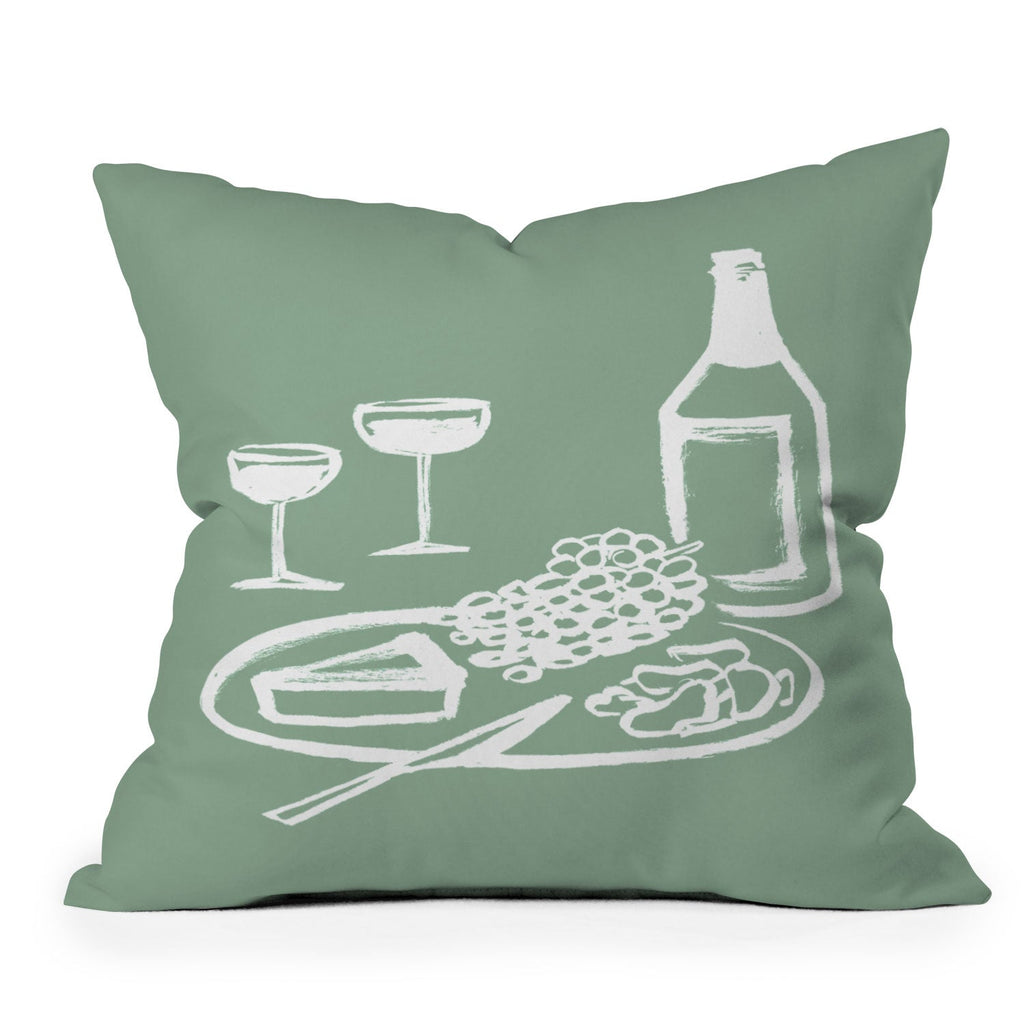 Intemporalis Wine and Cheese Aperitivo Outdoor Throw Pillow