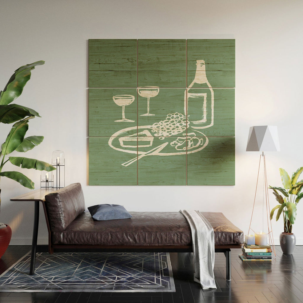 Intemporalis Wine and Cheese Aperitivo Wood Wall Mural