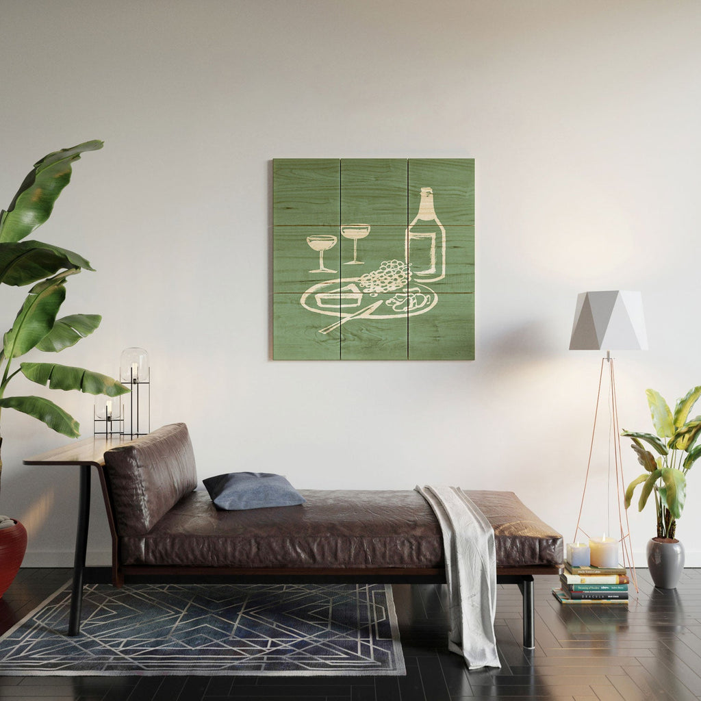 Intemporalis Wine and Cheese Aperitivo Wood Wall Mural