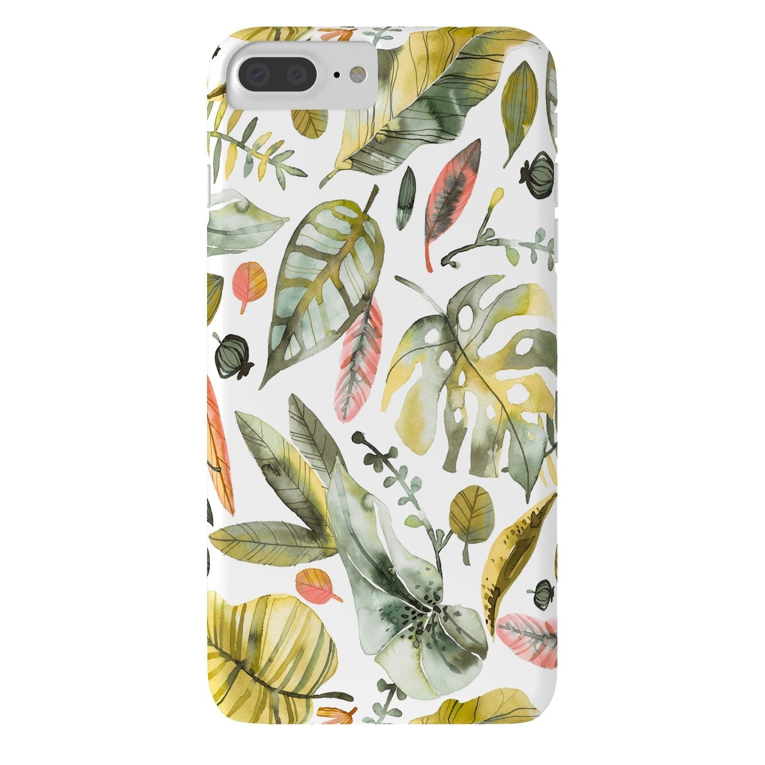 Ninola Design Botanic Retreat Tropical Jungle Leaves Botanical Green Orange Phone Case