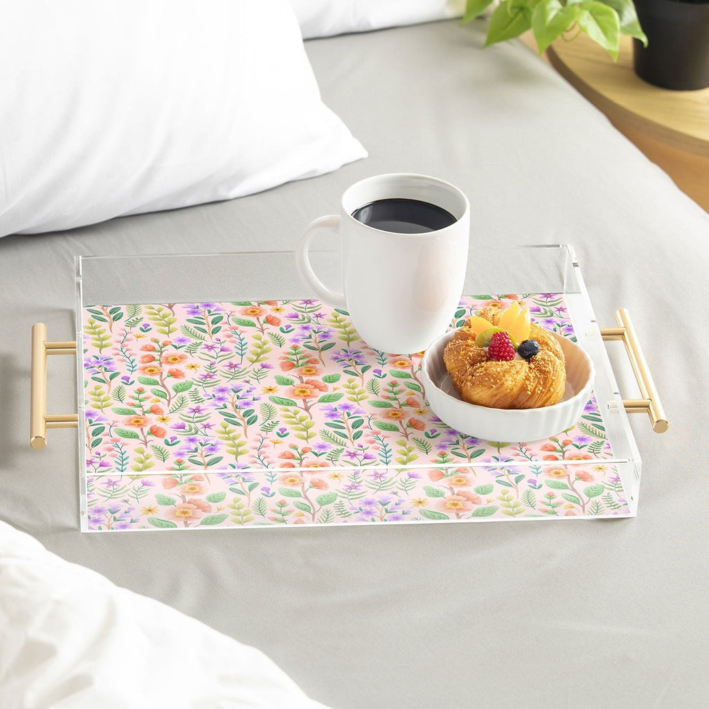 Pimlada Phuapradit Ditsy Spring Floral Acrylic Tray