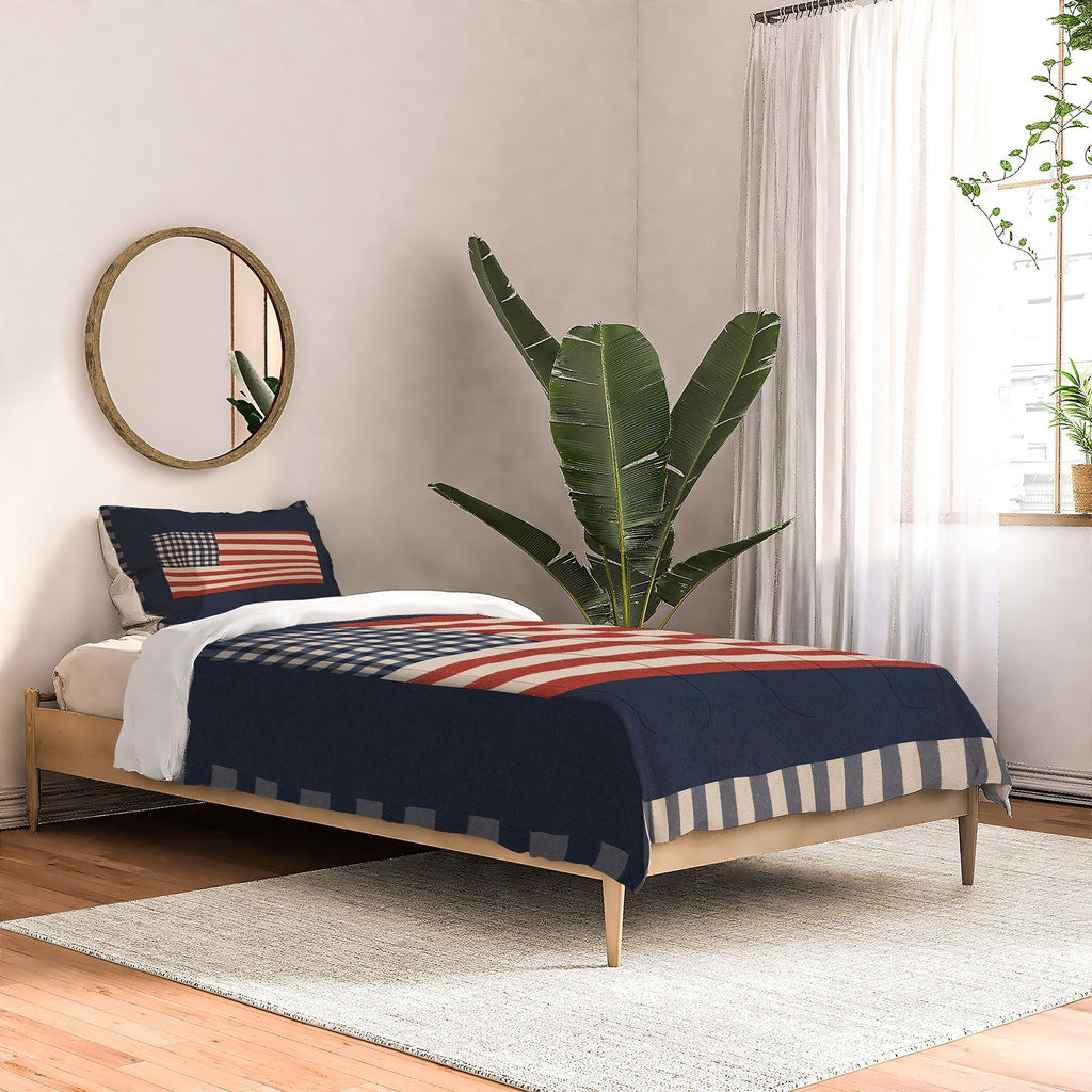 DENY Designs Gingham Flag Comforter
