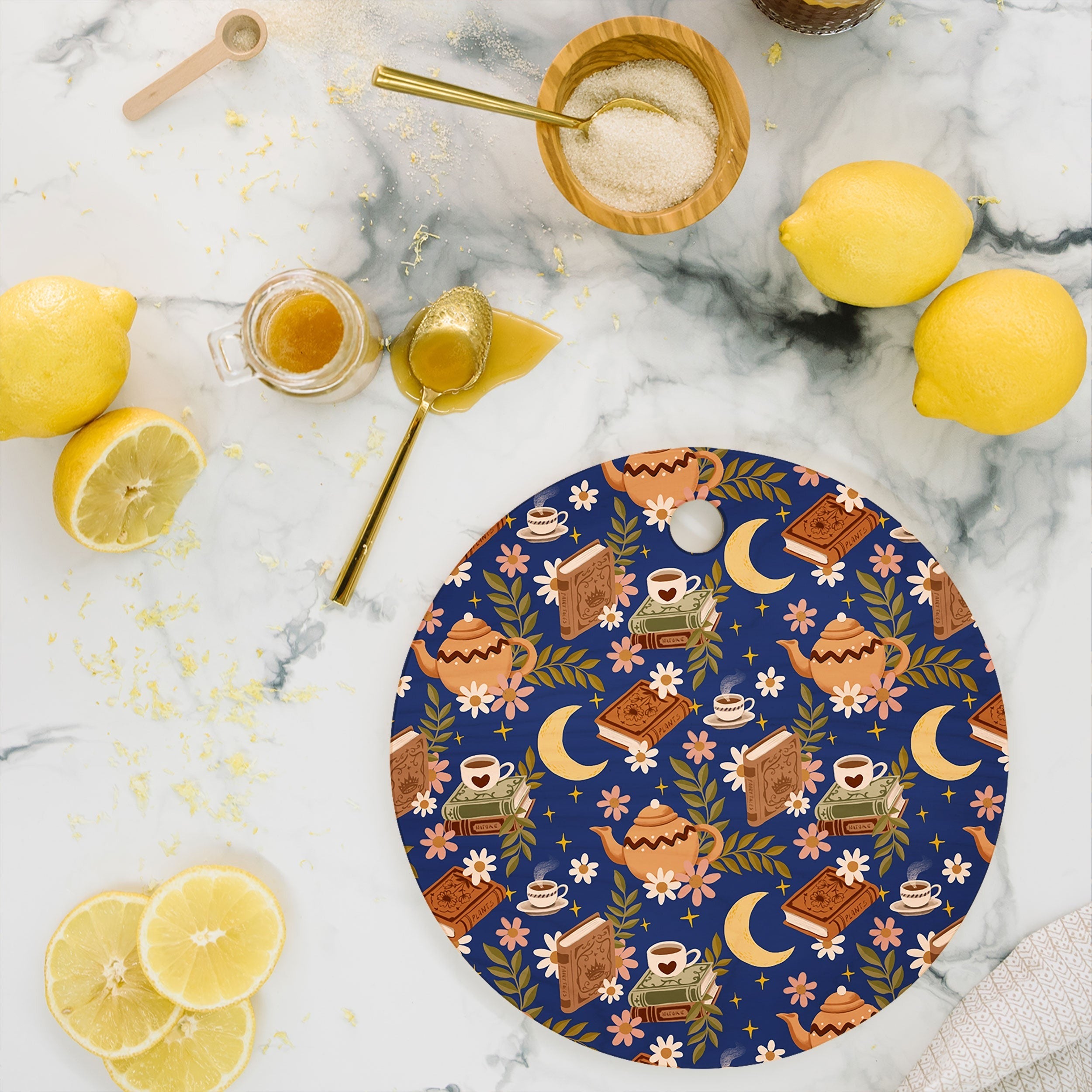 Avenie Moonlit Reading Nook II Cutting Board Round