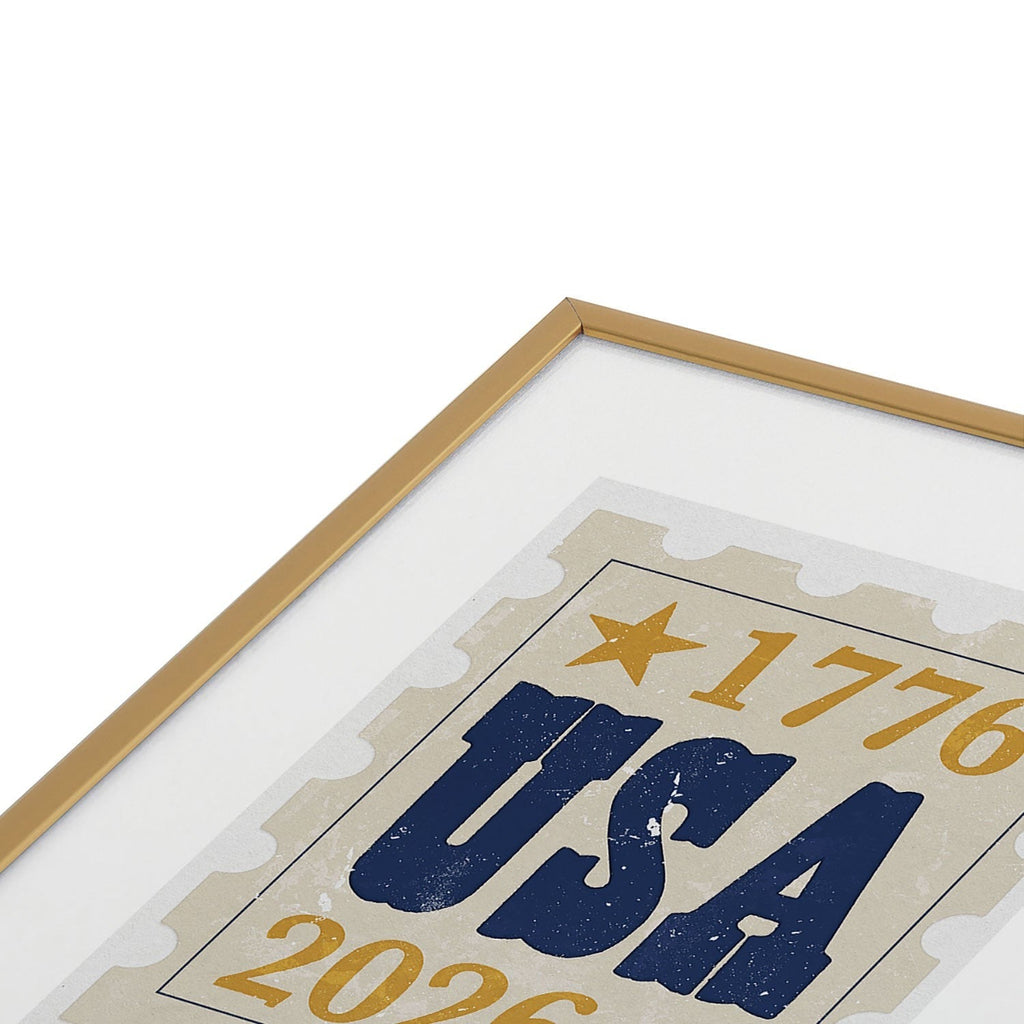 DENY Designs USA Stamp Metal Framed Art Print