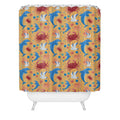 Seta Zakian Sailing Sealife yellow Shower Curtain