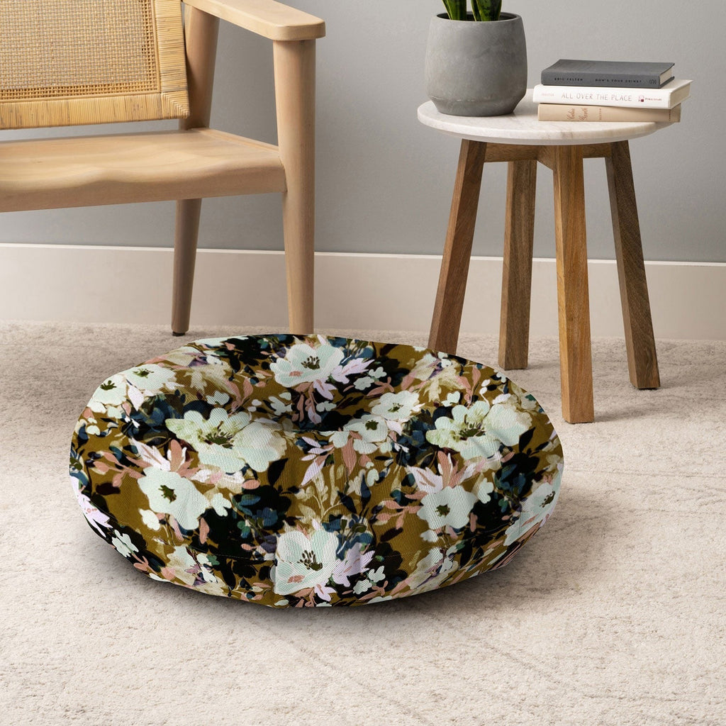 Marta Barragan Camarasa Romantic Floral Fusion Floor Pillow Round