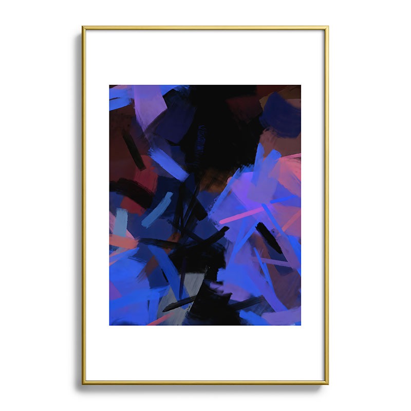 83 Oranges Midnight Sparks Metal Framed Art Print